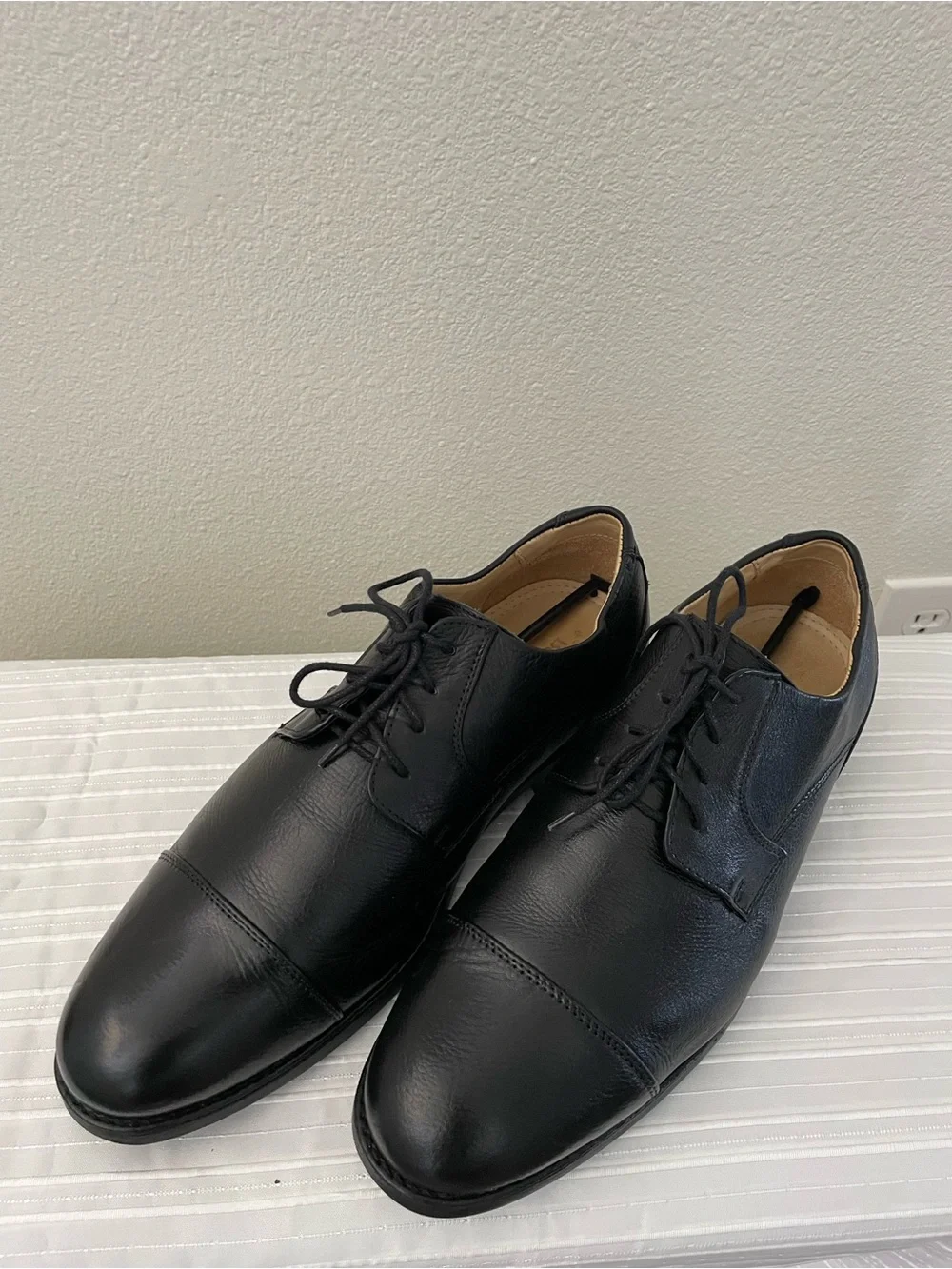 Belvedere Duke Black Leather Cap-Toe oxford dress Shoes Men's 11 EEE preppy